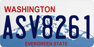 WA license plate ASV8261