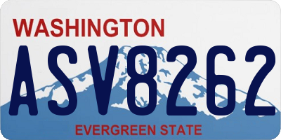 WA license plate ASV8262
