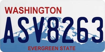 WA license plate ASV8263