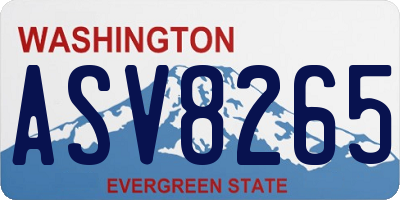 WA license plate ASV8265