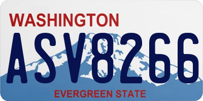 WA license plate ASV8266