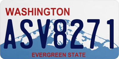 WA license plate ASV8271