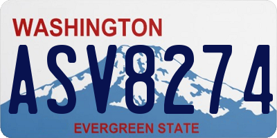WA license plate ASV8274