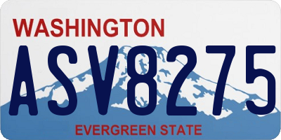 WA license plate ASV8275
