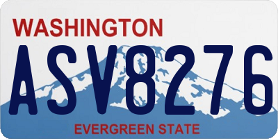 WA license plate ASV8276