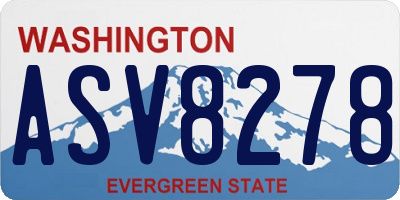 WA license plate ASV8278