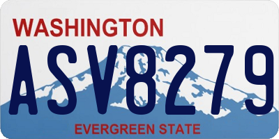 WA license plate ASV8279