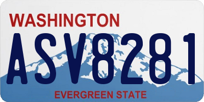 WA license plate ASV8281