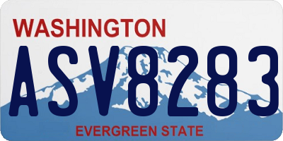 WA license plate ASV8283