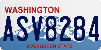 WA license plate ASV8284