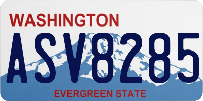 WA license plate ASV8285