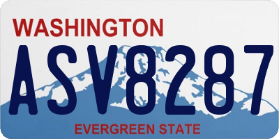 WA license plate ASV8287