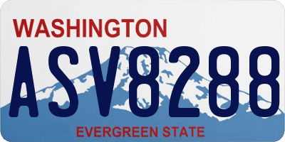 WA license plate ASV8288