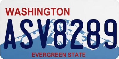WA license plate ASV8289