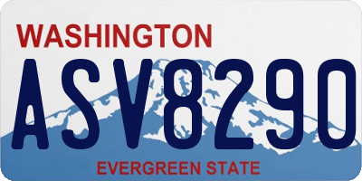 WA license plate ASV8290