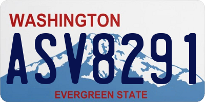 WA license plate ASV8291