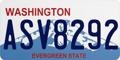 WA license plate ASV8292