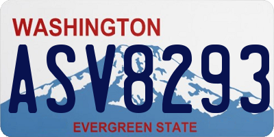 WA license plate ASV8293