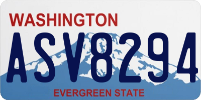 WA license plate ASV8294