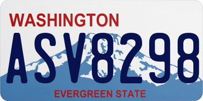 WA license plate ASV8298