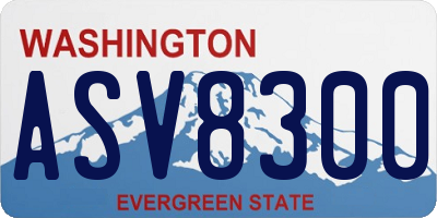 WA license plate ASV8300