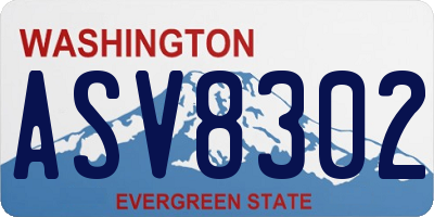 WA license plate ASV8302