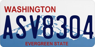 WA license plate ASV8304