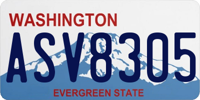 WA license plate ASV8305