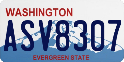 WA license plate ASV8307