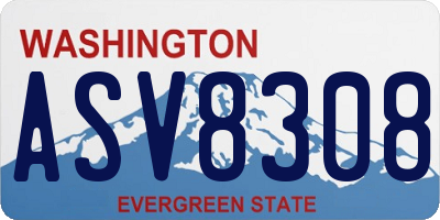 WA license plate ASV8308