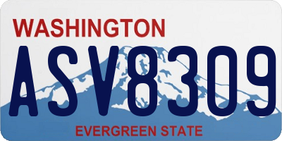 WA license plate ASV8309