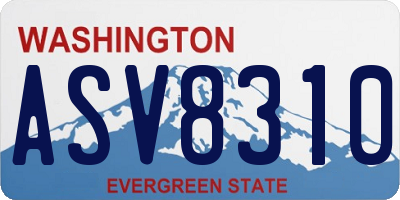 WA license plate ASV8310