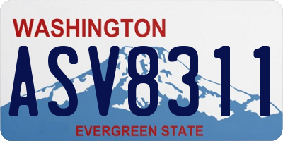 WA license plate ASV8311
