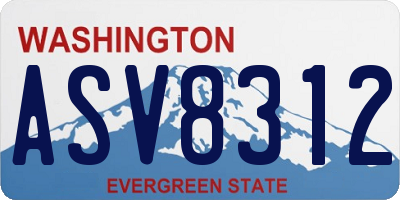 WA license plate ASV8312