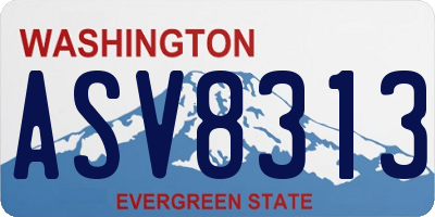 WA license plate ASV8313