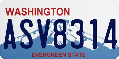WA license plate ASV8314