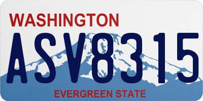 WA license plate ASV8315