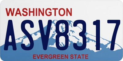 WA license plate ASV8317