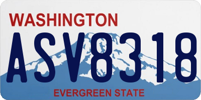 WA license plate ASV8318