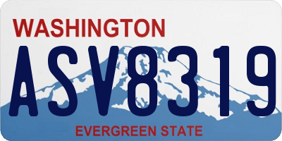 WA license plate ASV8319