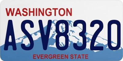 WA license plate ASV8320