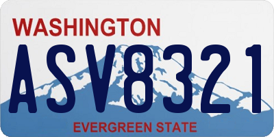 WA license plate ASV8321