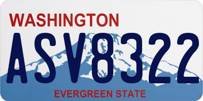 WA license plate ASV8322