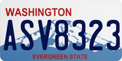 WA license plate ASV8323
