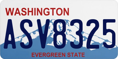 WA license plate ASV8325