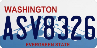 WA license plate ASV8326