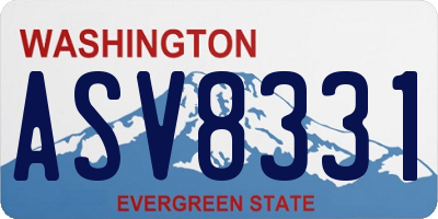 WA license plate ASV8331