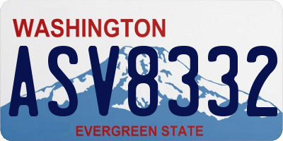 WA license plate ASV8332