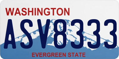 WA license plate ASV8333