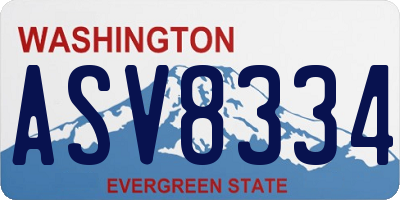 WA license plate ASV8334